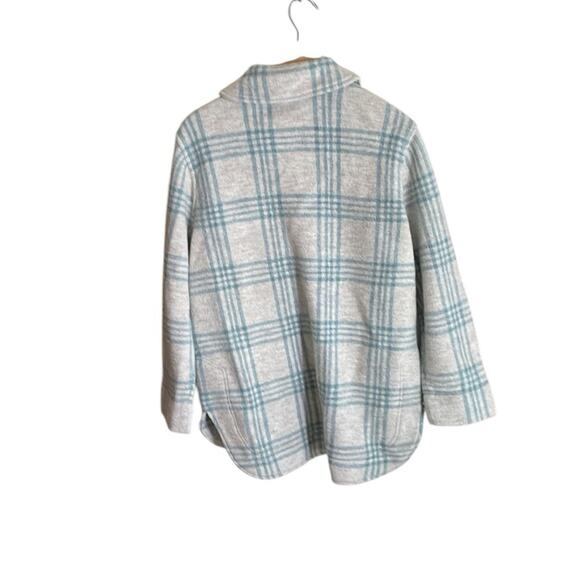 Madewell Boiled Wool Shirt-Jacket in Plaid Heather Lagoon - Picture 3 of 16